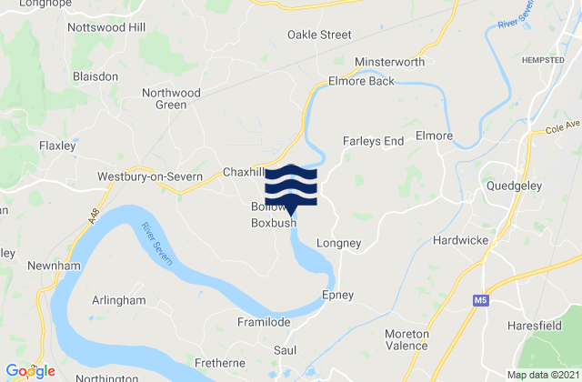 Mapa da tábua de marés em Summerhill, United Kingdom