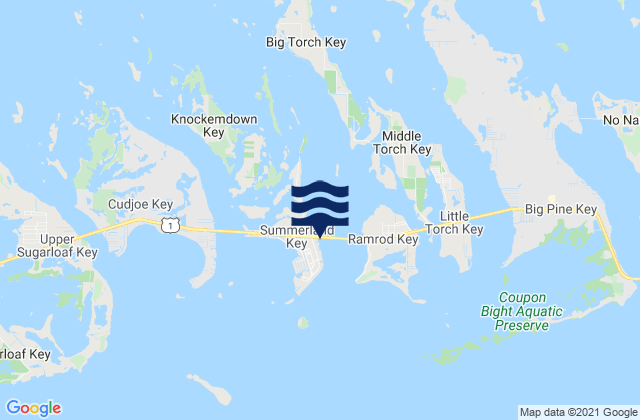 Mapa da tábua de marés em Summerland Key (Niles Channel Bridge), United States