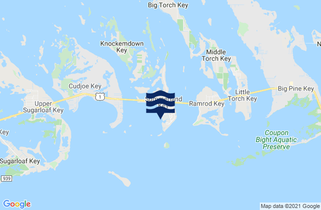 Mapa da tábua de marés em Summerland Key (Southwest Side Kemp Channel), United States