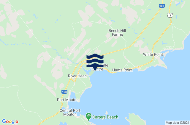 Mapa da tábua de marés em Summerville Beach, Canada