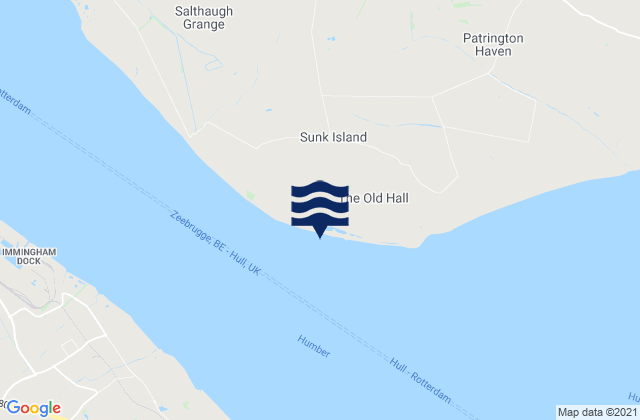 Mapa da tábua de marés em Sunk Island, United Kingdom