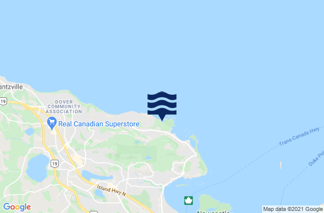 Mapa da tábua de marés em Sunset Beach, Canada