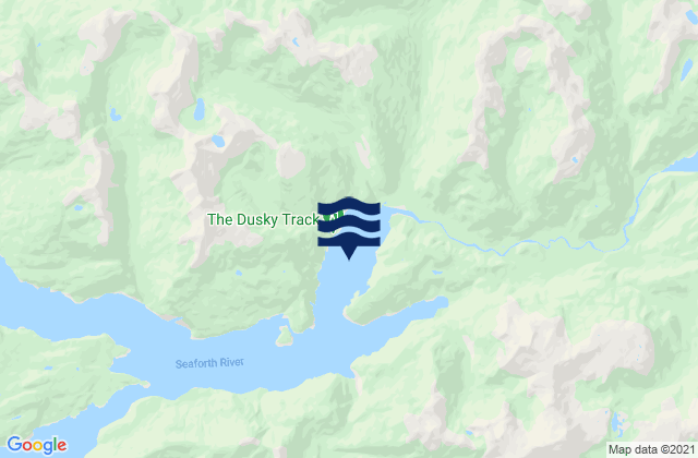 Mapa da tábua de marés em Supper Cove, New Zealand