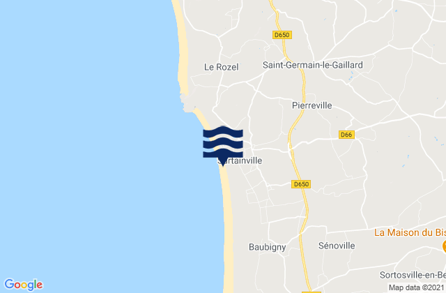 Mapa da tábua de marés em Surtainville, France