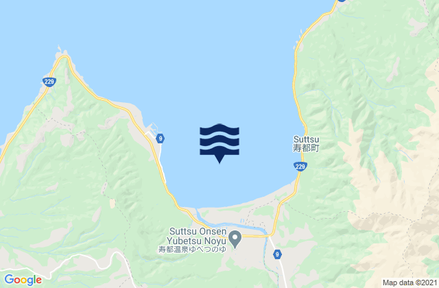 Mapa da tábua de marés em Suttu, Japan