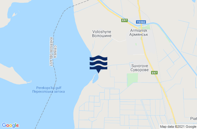 Mapa da tábua de marés em Suvorovo, Ukraine