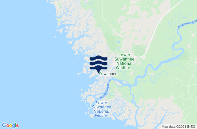 Mapa da tábua de marés em Suwannee Salt Creek, United States