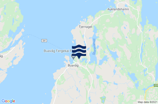Mapa da tábua de marés em Sveio, Norway