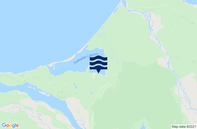 Mapa da tábua de marés em Swan Bay, New Zealand