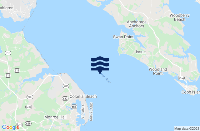 Mapa da tábua de marés em Swan Point, United States