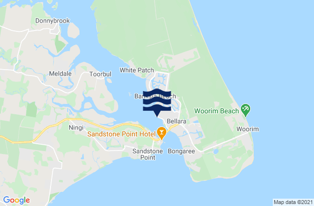 Mapa da tábua de marés em Sylvan Beach, Australia