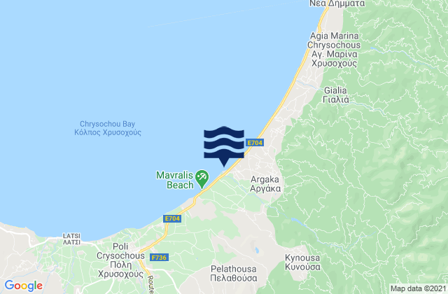 Mapa da tábua de marés em Sárama, Cyprus