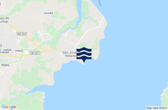 Mapa da tábua de marés em São José de Ribamar, Brazil