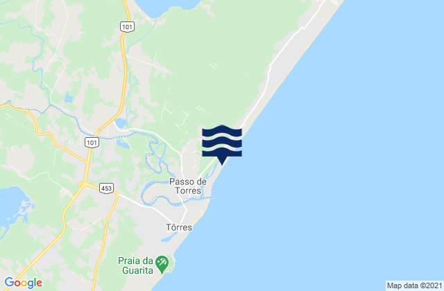 Mapa da tábua de marés em São João do Sul, Brazil