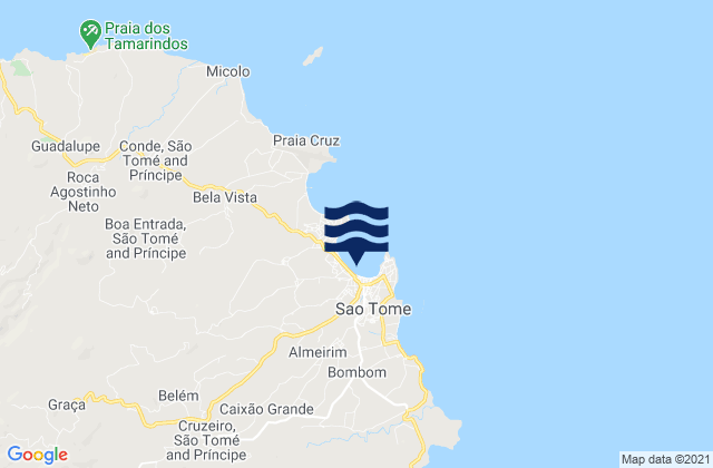Mapa da tábua de marés em São Tomé, Sao Tome and Principe