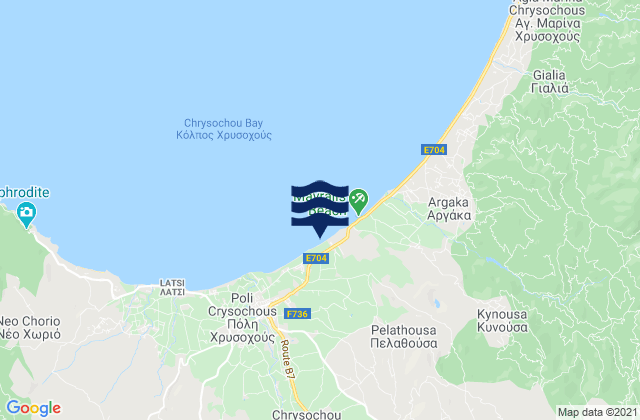 Mapa da tábua de marés em Símou, Cyprus