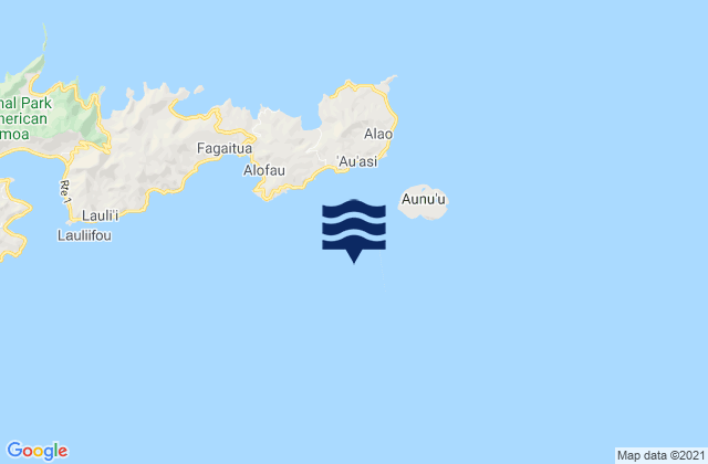 Mapa da tábua de marés em Sā‘ole County, American Samoa