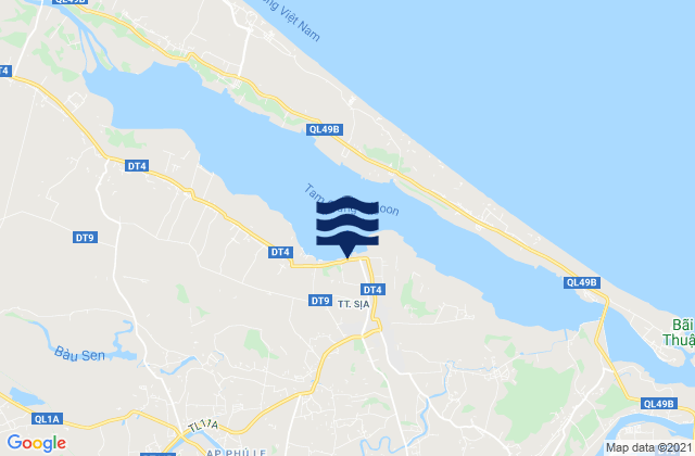Mapa da tábua de marés em Sịa, Vietnam