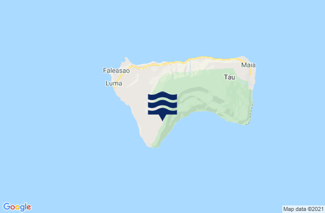 Mapa da tábua de marés em Ta'u County, American Samoa