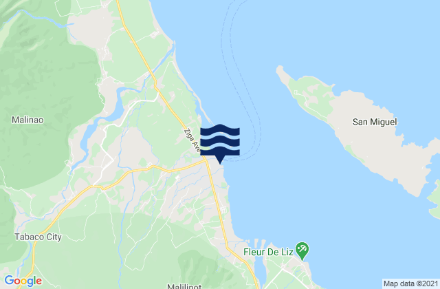 Mapa da tábua de marés em Tabaco, Philippines