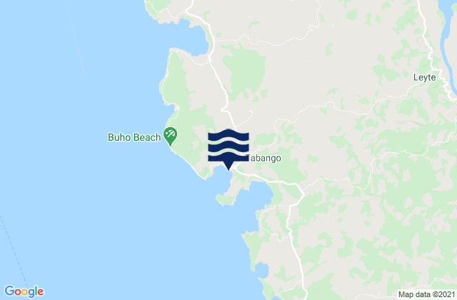 Mapa da tábua de marés em Tabango, Philippines