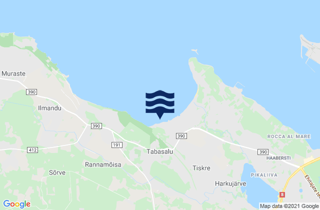 Mapa da tábua de marés em Tabasalu, Estonia