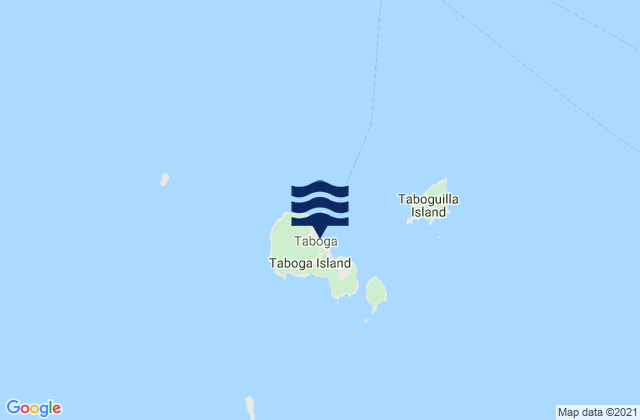 Mapa da tábua de marés em Taboga, Panama