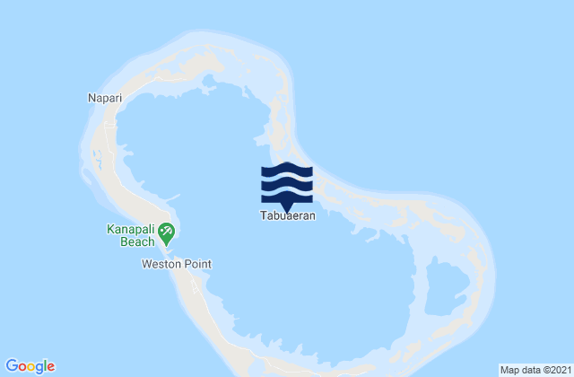 Mapa da tábua de marés em Tabuaeran (Fanning) Island, Line Islands (2), Kiribati