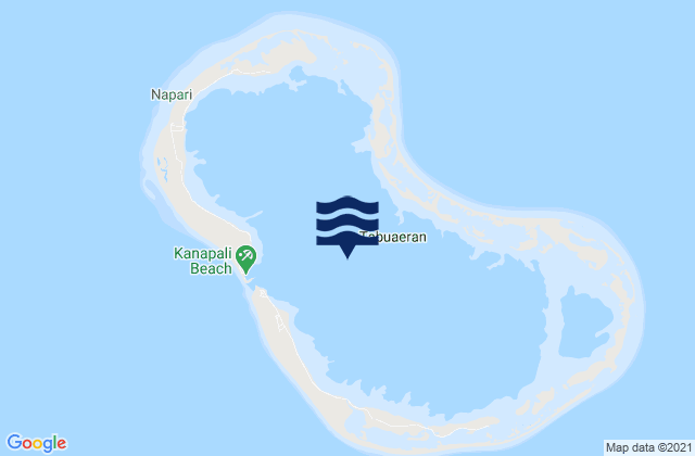 Mapa da tábua de marés em Tabuaeran, Kiribati