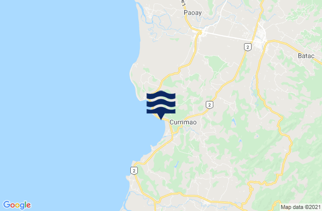 Mapa da tábua de marés em Tabug, Philippines