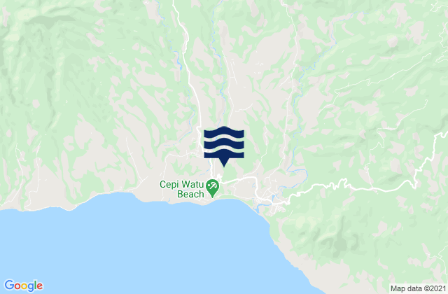 Mapa da tábua de marés em Tado, Indonesia