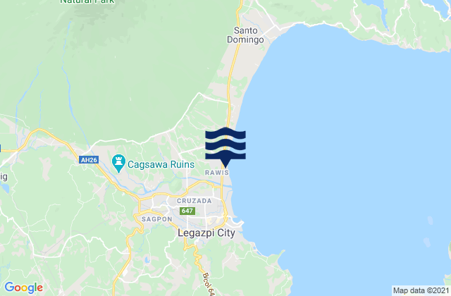 Mapa da tábua de marés em Tagas, Philippines