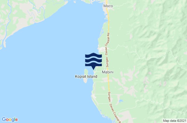 Mapa da tábua de marés em Tagnanan, Philippines