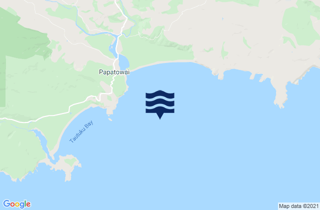 Mapa da tábua de marés em Tahakopa Bay, New Zealand
