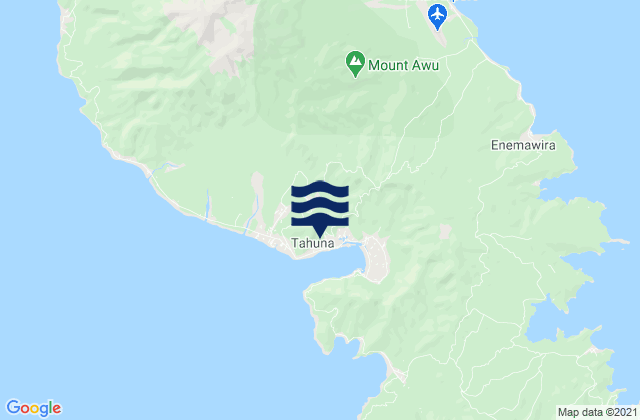 Mapa da tábua de marés em Tahuna, Indonesia