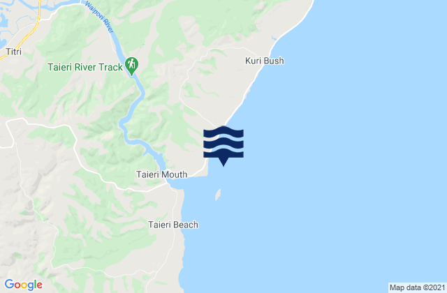 Mapa da tábua de marés em Taieri Island/Moturata, New Zealand