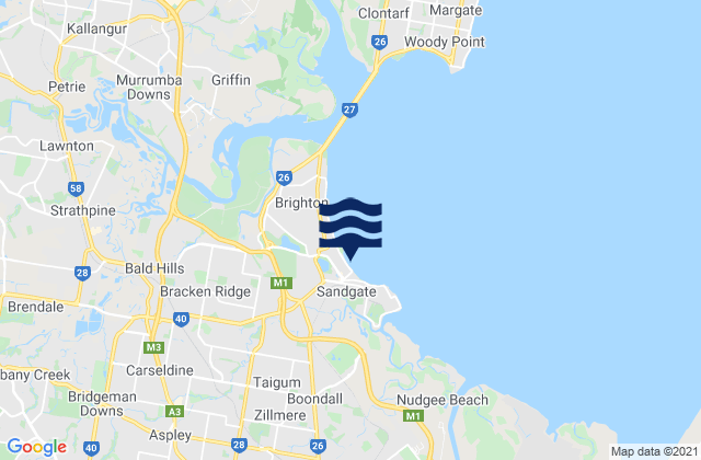 Mapa da tábua de marés em Taigum, Australia