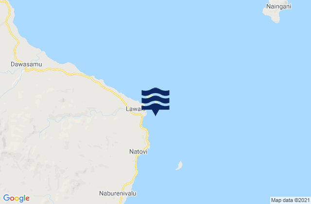 Mapa da tábua de marés em Tailevu Point, Fiji