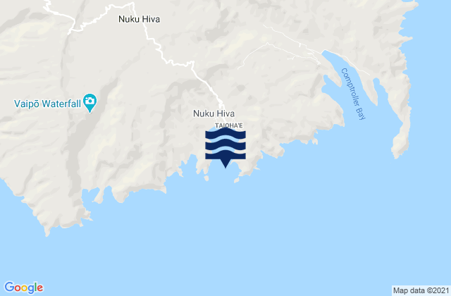 Mapa da tábua de marés em Taio Hae Bay Nuku Hiva Island, French Polynesia