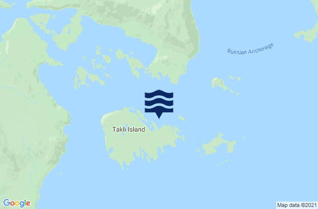 Mapa da tábua de marés em Takli Island (Shelikof Strait), United States