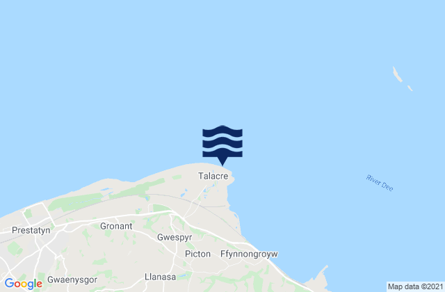 Mapa da tábua de marés em Talacre Beach, United Kingdom