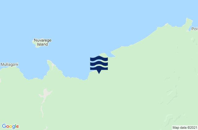Mapa da tábua de marés em Talasea, Papua New Guinea