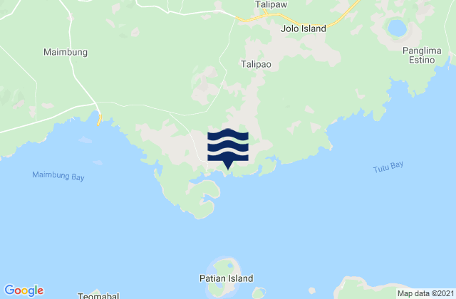 Mapa da tábua de marés em Talipaw, Philippines