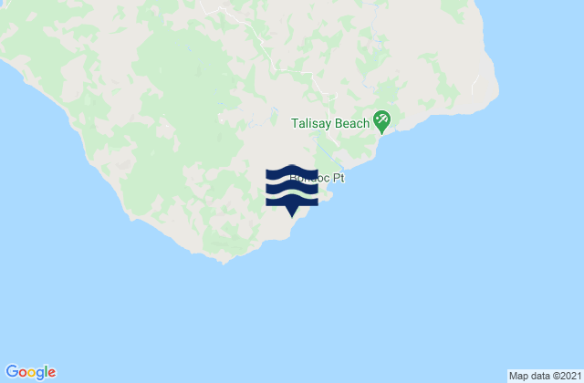 Mapa da tábua de marés em Talisay, Philippines