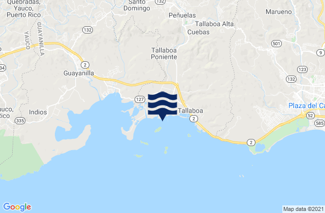 Mapa da tábua de marés em Tallaboa Poniente Barrio, Puerto Rico
