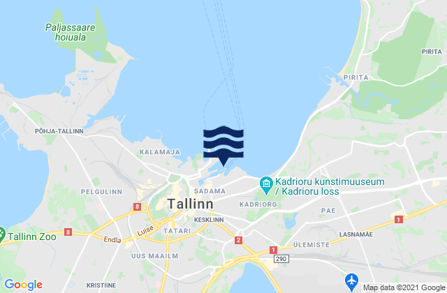 Mapa da tábua de marés em Tallinn, Estonia