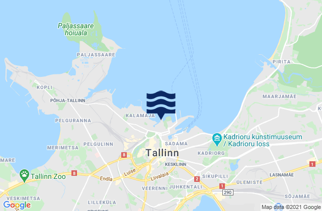Mapa da tábua de marés em Tallinn, Estonia
