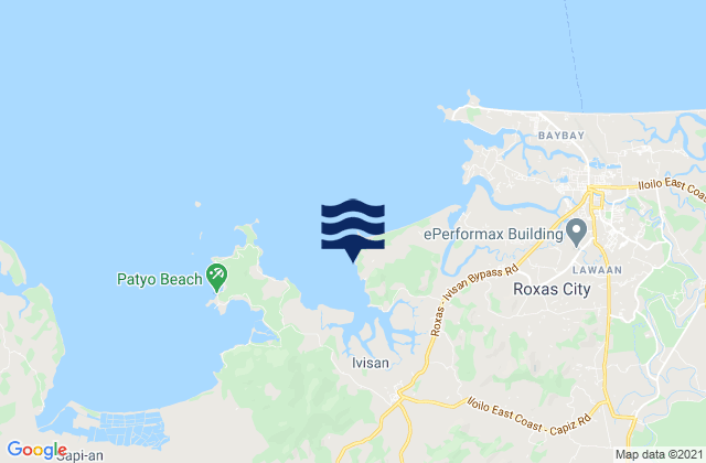 Mapa da tábua de marés em Talon, Philippines