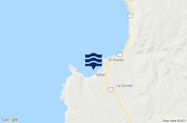 Mapa da tábua de marés em Taltal, Chile
