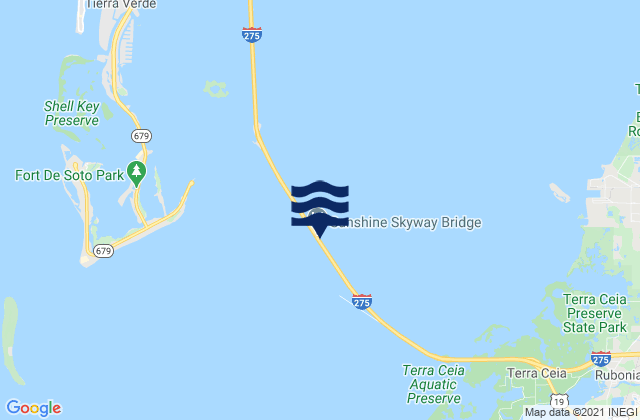 Mapa da tábua de marés em Tampa Bay (Sunshine Skyway Bridge), United States